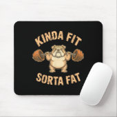 Kinda Fit Sorta Fat - Funny Gym Dog Weightlifting  Muismat (Met muis)
