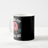 Kinda Fit Sorta Fat - Funny Gym Donut Weightliftin Koffiemok (Voorkant links)