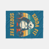 Kinda Fit Sorta Fat Funny Gym Panda Weightlifting  Fleece Deken (Voorkant (Horizontaal))