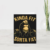 Kinda Fit Sorta Fat Funny Gym Panda Weightlifting  Kaart (Voorkant)