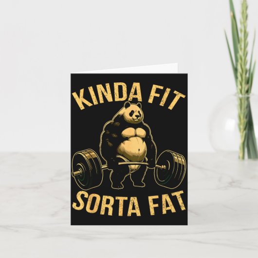 Kinda Fit Sorta Fat Funny Gym Panda Weightlifting  Kaart (Voorkant)