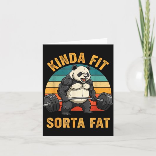 Kinda Fit Sorta Fat Funny Gym Panda Weightlifting  Kaart (Voorkant)