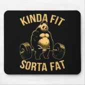 Kinda Fit Sorta Fat Funny Gym Panda Weightlifting  Muismat (Voorkant)