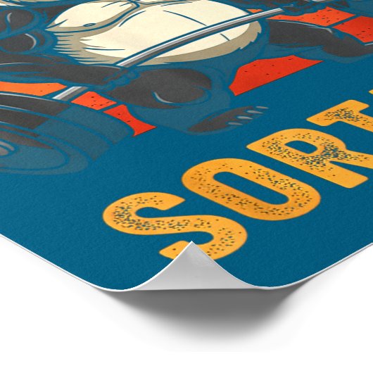 Kinda Fit Sorta Fat Funny Gym Panda Weightlifting  Poster (Hoek)