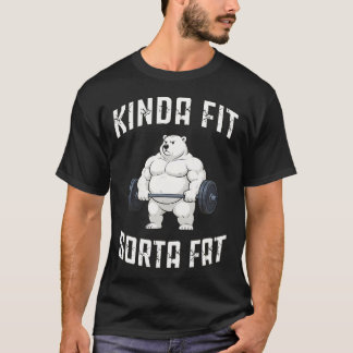 Kinda Fit Sorta Fat IJsbeer Gewichtheffen Gym T-shirt