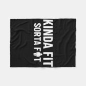 Kinda Fit Sorta Vet Funny Gym Bodybuilding Gym 1 Fleece Deken (Voorkant (Horizontaal))