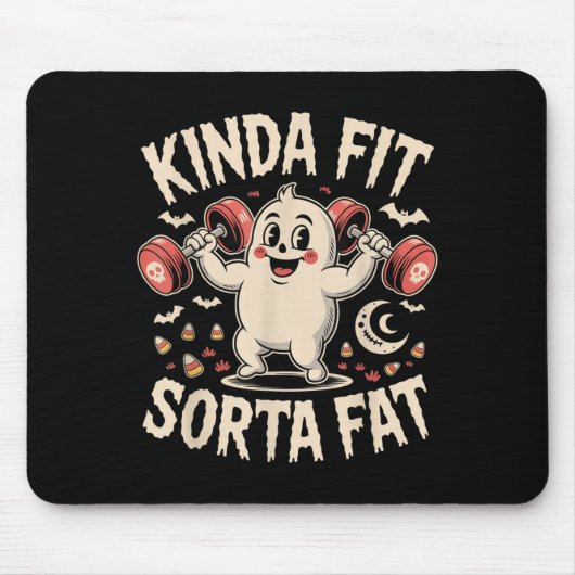 Kinda Fit Sorta Vet Funny Gym Retro Schattigee Gho Muismat (Voorkant)