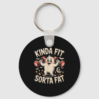Kinda Fit Sorta Vet Funny Gym Retro Schattigee Gho Sleutelhanger