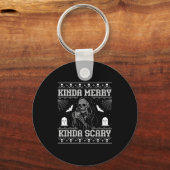 Kinda Merry Kinda Y Alt Goth Ugly Christmas Sweate Sleutelhanger (Voorkant)