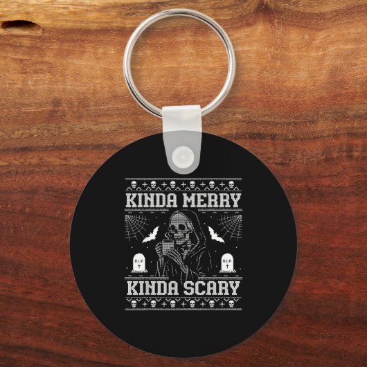 Kinda Merry Kinda Y Alt Goth Ugly Christmas Sweate Sleutelhanger (Voorkant)