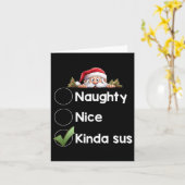 Kinda Sus Christmas Matching Naughty1 Kaart (Gele Bloem)