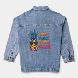Kinda Sweet Kinda Stabby Pineapple Denim Jacket
