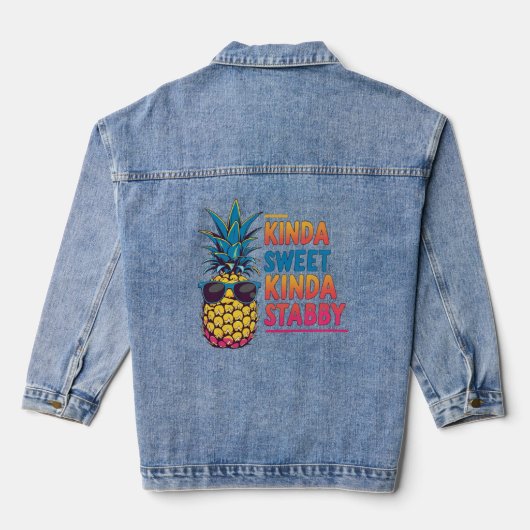 Kinda Sweet Kinda Stabby Pineapple Denim Jacket (Achterkant)