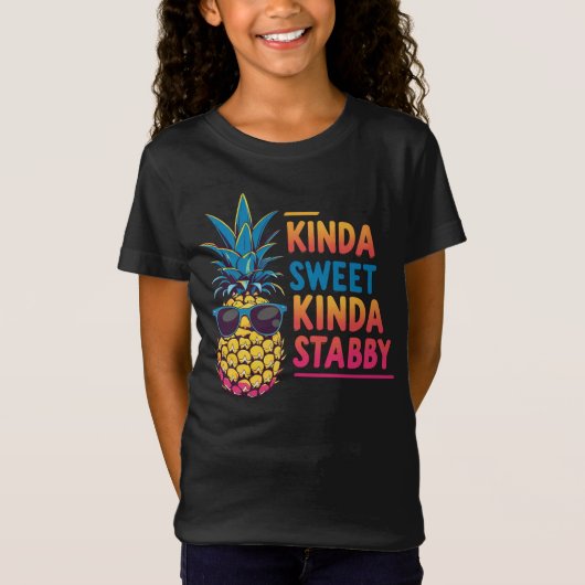 Kinda Sweet Kinda Stabby Pineapple Kinder T-shirt (Voorkant)