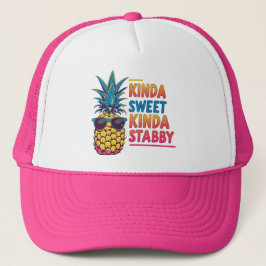 Kinda Sweet Kinda Stabby Pineapple Trucker Hat Trucker Pet