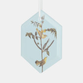 Kindaarngeel vogel glas ornament (Voorkant links)