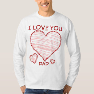 Kindachtige liefdesverklaring in krayon en marker t-shirt
