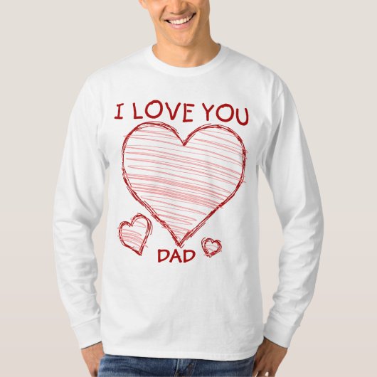 Kindachtige liefdesverklaring in krayon en marker t-shirt (Voorkant)