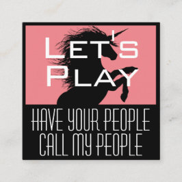 Kindafspeeldatum Unicorn Vierkante Visitekaartje