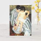 Kindbaden van Cassatt, Happy Moederdag Kaart (Gele Bloem)