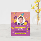 Kindballonnen Kaart van de uitnodiging van de Birt (Gele Bloem)