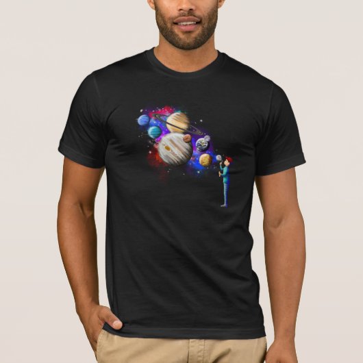 Kindblaasbare planeten ruimte Kunst T-shirt (Voorkant)