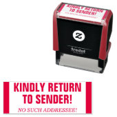 "KINDELIJK TERUG NAAR VERZENDING!" Rubber Stempel (In situ)