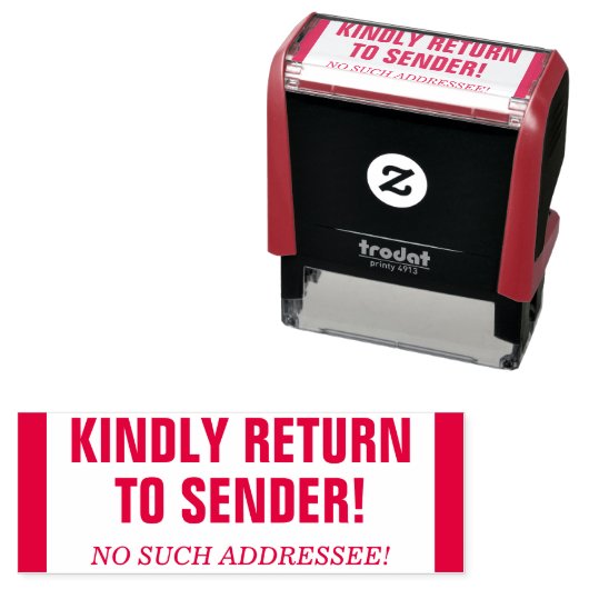 "KINDELIJK TERUG NAAR VERZENDING!" Rubber Stempel (In situ)