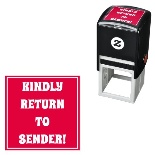 "KINDELIJK TERUG NAAR VERZENDING!" Rubber Stempel (In situ)