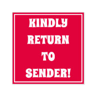 "KINDELIJK TERUG NAAR VERZENDING!" Rubber Stempel