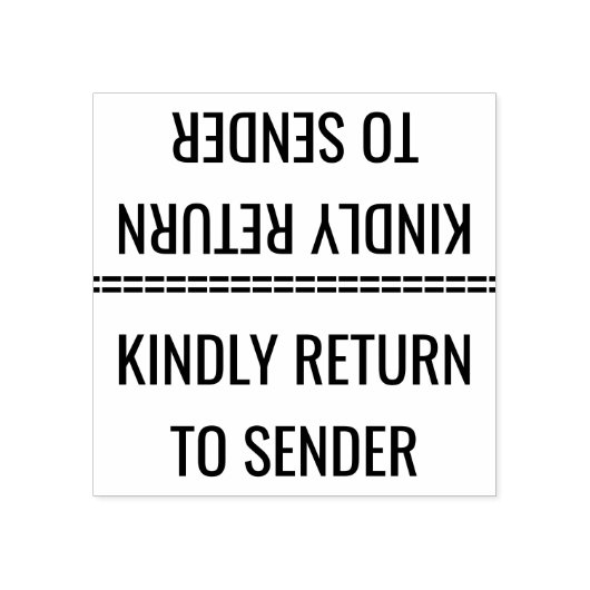 "KINDELIJK TERUG NAAR VERZENDING" Rubberstempel (Afrduk)