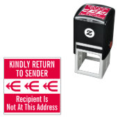 "KINDELIJK TERUG NAAR VERZENDING" Rubberstempel Zelfinktende Stempel (In situ)