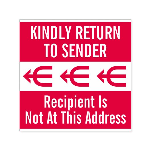 "KINDELIJK TERUG NAAR VERZENDING" Rubberstempel Zelfinktende Stempel (Design)