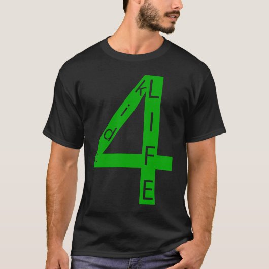Kinder4Life groen, dubbel, donker T-shirt (Voorkant)