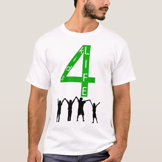 Kinder4Life groen, enkelvoudig, licht T-shirt (Voorkant)