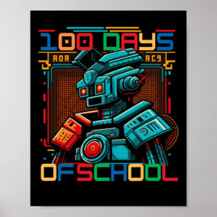 Kinder 100 dag van school gamer jongen meisje game poster