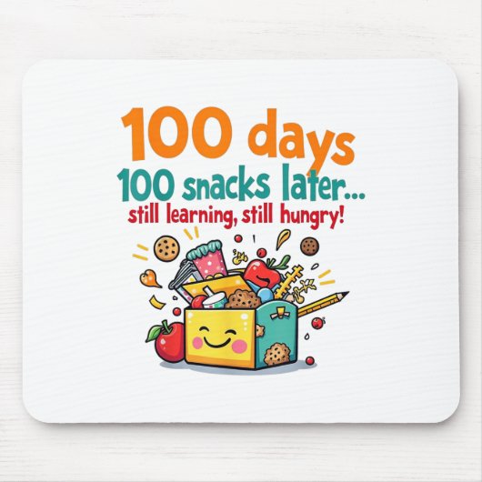 Kinder 100 dagen 100 snacks later 100e schooldag muismat (Voorkant)