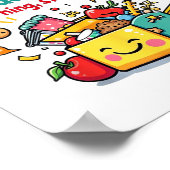 Kinder 100 dagen 100 snacks later 100e schooldag poster (Hoek)