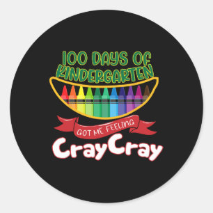 Kinder - 100 dagen Kindergarten hebben me het gevo Ronde Sticker