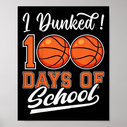 Kinder 100 dagen schoolbasketbal 100e poster (Voorkant)