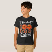 Kinder 100 dagen schoolbasketbal 100e t-shirt (Voorkant volledig)