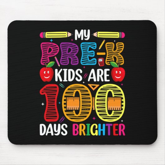 Kinder 100 dagen schoolleraar student muismat (Voorkant)