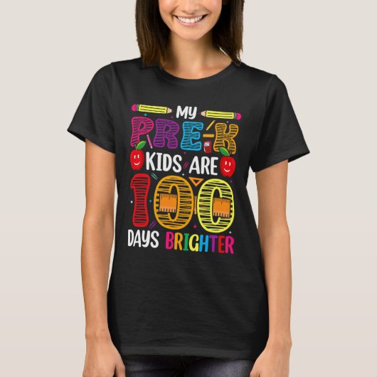 Kinder 100 dagen schoolleraar student t-shirt (Voorkant)