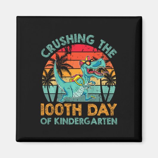 Kinder 100 dagen van kleuterschool crushing 100e d magneet (Voorkant)