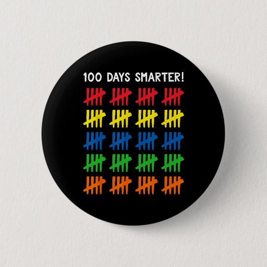 Kinder 100 Dagen van School 100 Tally Marks Ronde Button 5,7 Cm (Voorkant)
