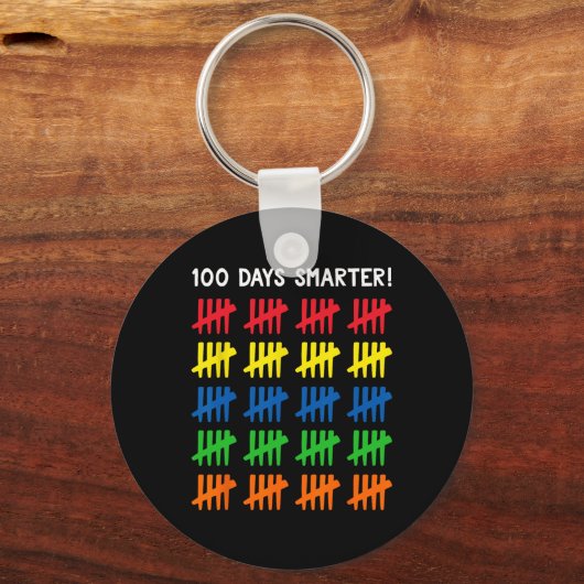 Kinder 100 Dagen van School 100 Tally Marks Sleutelhanger (Voorkant)