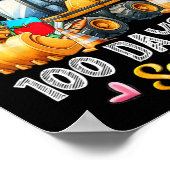 Kinder 100 dagen van school bouwvoertuig peuter poster (Hoek)