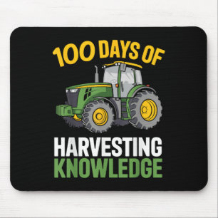 Kinder 100 Dagen van School Boy Tractor Farming 10 Muismat