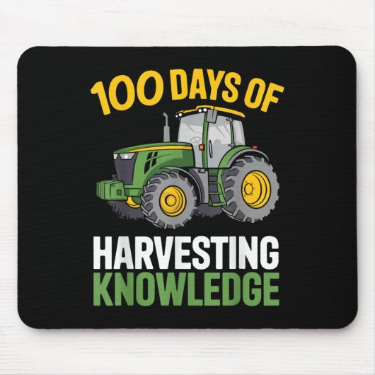 Kinder 100 Dagen van School Boy Tractor Farming 10 Muismat (Voorkant)