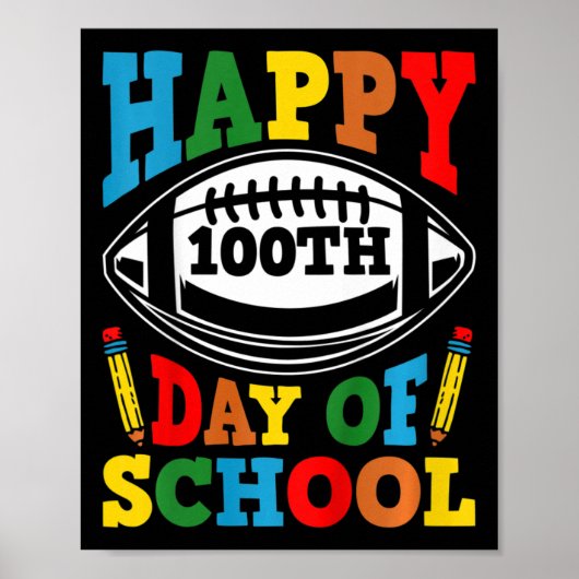 Kinder 100 dagen van school Kinder jongens blij 10 Poster (Voorkant)